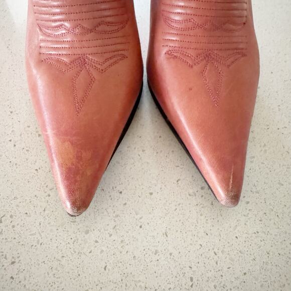 Lucchese Women 6.5D Charlie 1 Horse Pink High Heel Boots Western Cowgirl Barbie - Picture 2 of 11